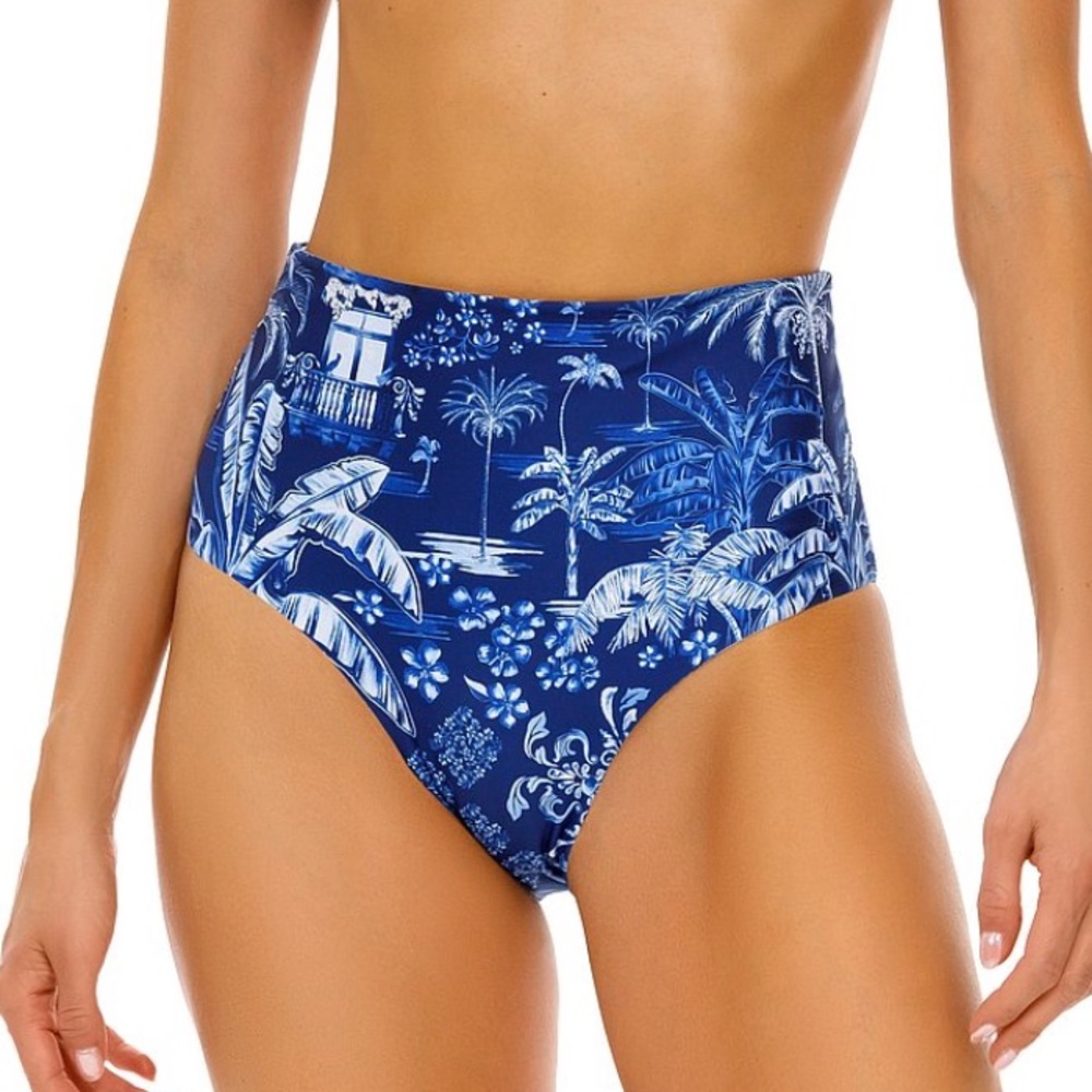 Agua Bendita Blue and White Toile Bikini